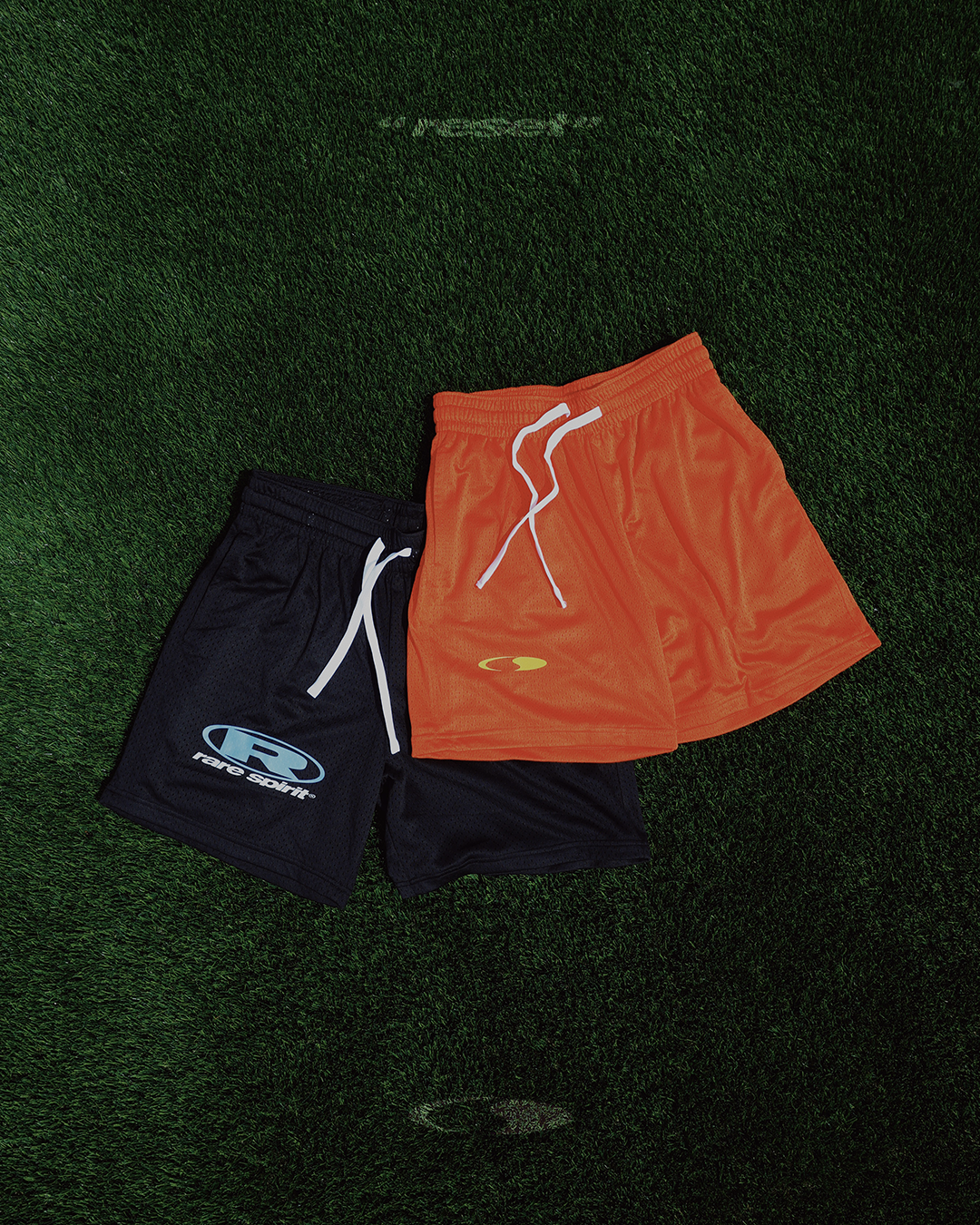 Crescent Logo Red Mesh Drawstring Shorts