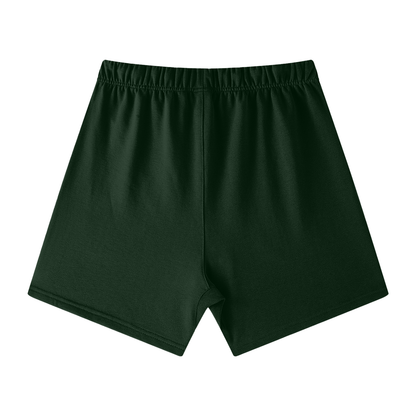 Flow State Deep Green Cotton Shorts
