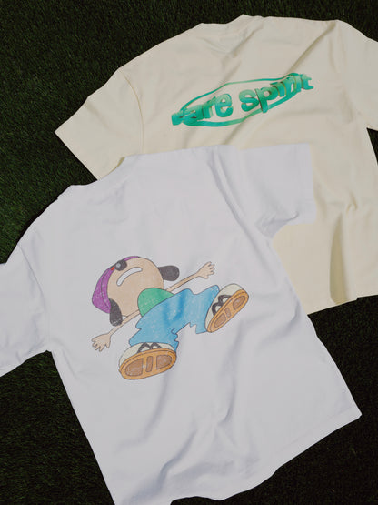 RS One Drop Shoulder White T-shirt
