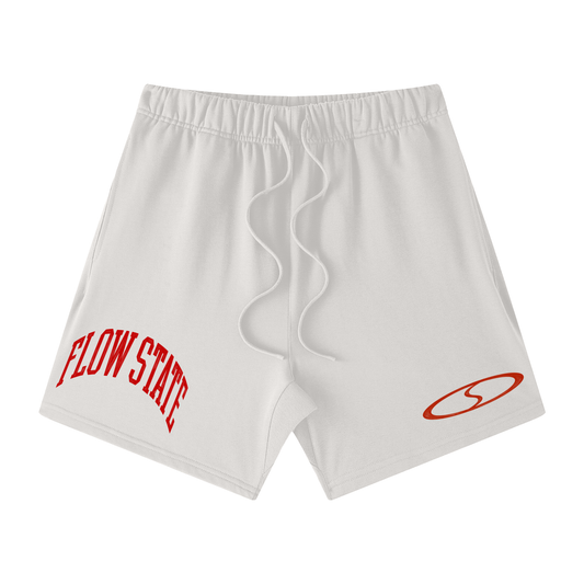 Flow State Oat Grey Cotton Shorts