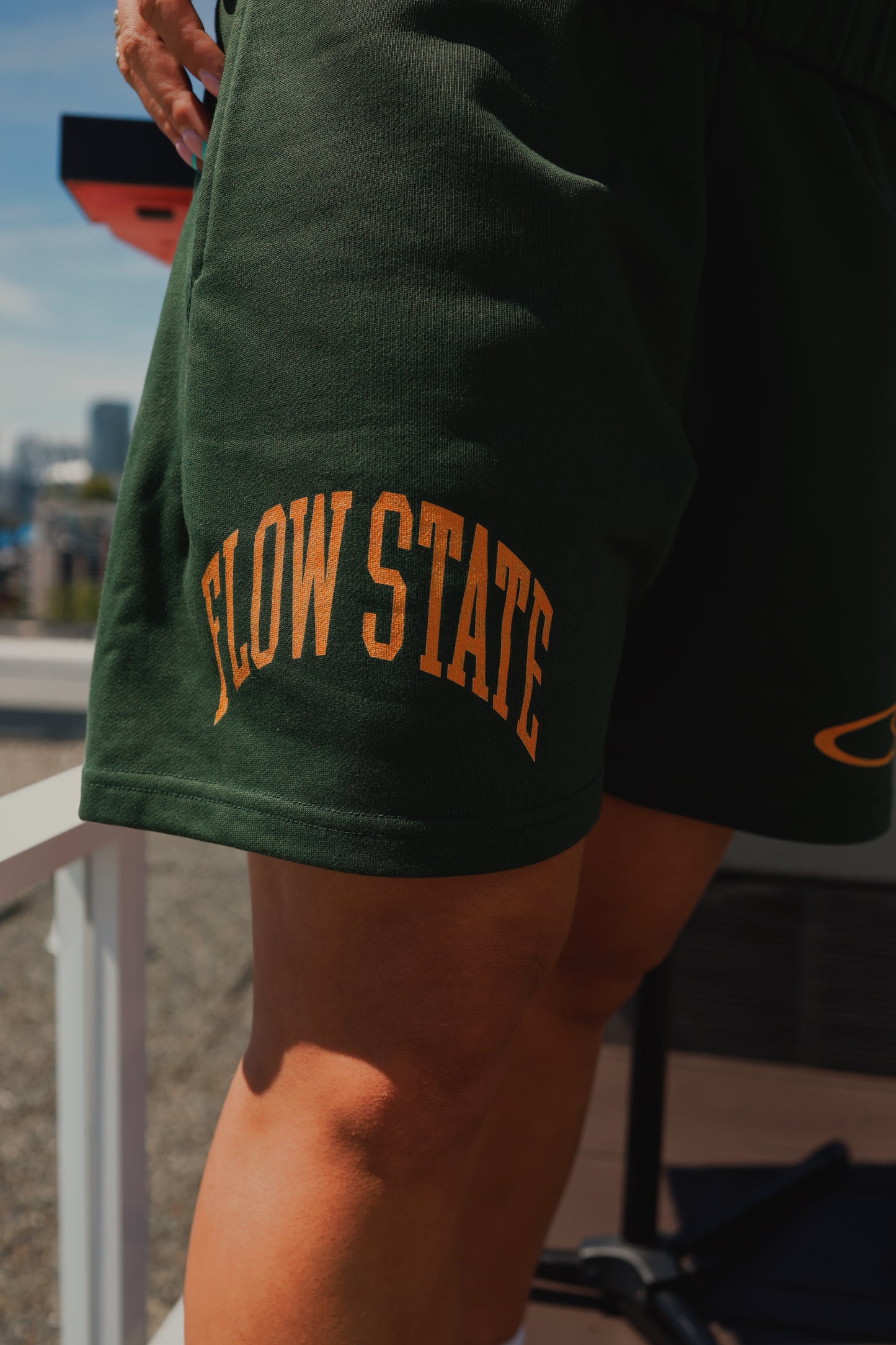 Flow State Deep Green Cotton Shorts