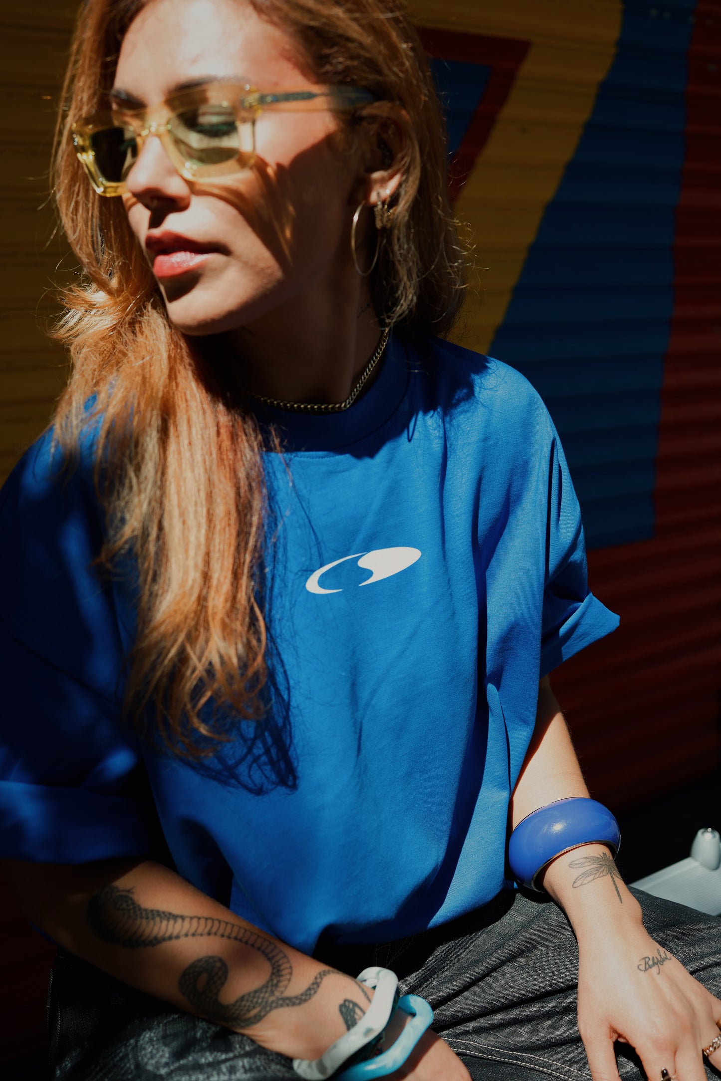 Crescent Logo Blue Heavyweight Tone T-Shirt